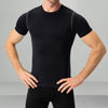 SPVISE Black Compression Shirt Men Short Sleeve Cool Dry Athletic Workout Shirts Sports Baselayer Undershirts Gym Shirt Tops