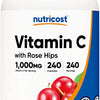 Nutricost Vitamina C con escaramujo 1025 mg, 240 cápsulas - Vitamina C 1000 mg, escaramujo 25 mg, suplemento premium, sin OGM, sin gluten