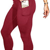 Soft and Comfortable Leggings for Women with Pockets-High Waisted Tummy Control No See Through Workout Yoga Pants Gym (US,X-Large,Long,Red)