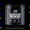 STS Creatine 300 Grams - 100% Pure Raw Creatine Monohydrate Powder, Pre-Workout, Post-Workout, Build Muscle and Stamina - 60 Servings - with scoop