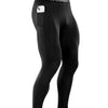 Niksa 1/3 Pack Men's Compression Pants with Pocket, Performance Athletic Sports Leggings & Gym Tights for Running Yoga Basketball Workout Sports Black