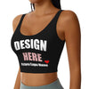 Custom Sports Bra Personalized Yoga Tank Top with Your Own Photo Logo Text for Gym Running, Black-S