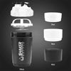 VIGIND Protein Shaker Bottle,16 oz Shake Cup for Protein Powder with Storage,Sports Water Bottle,Non Slip 3 Layer Twist Off 3 oz Cups with Pill Tray Leak Proof Shake Bottles for Protein Mixes