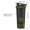 Artoid Sports Protein Shaker Bottle, 24-Ounce, Dual Mixing Technology, BPA Free, Black/Moss Green