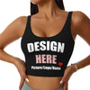 Custom Sports Bra Personalized Yoga Tank Top with Your Own Photo Logo Text for Gym Running, Black-S