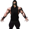 ZUEVI Men's 2 Pack Muscle Sleeveless Hoodies Tank Tops Gym Workout Hooded Bodybuilding Stringer T Shirt (White&Black-S)