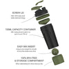 Artoid Sports Protein Shaker Bottle, 24-Ounce, Dual Mixing Technology, BPA Free, Black/Moss Green