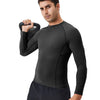SPVISE Black Compression Long Sleeve Shirt Men Performance Workout Running T-Shirts Breathable Gym Compression Tops for Men