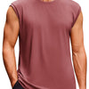 Runcati Men's Sleeveless Tank Tops Crewneck Casual Workout Gym Cut Off Muscle Fit T Shirt Wine Red
