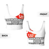 Generic Custom Women's Sports Bra Personalized Photo Name Logo Text Workout Tank Tops Crop Tank Top White, XX-Large