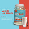GenOne Whey Protein Powder Isolate, 25g Protein and 6.5g BCAAs per Serving, Vanilla Ice Cream, Low Carb, Fast Digesting, 30 Servings, 2.25 LB
