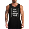 Custom Tank Top Design Your Own Add Text Shirt Men Customized Gym Workout Bodybuilding Muscle Sleeveless T Shirt Black
