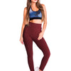 Soft and Comfortable Leggings for Women with Pockets-High Waisted Tummy Control No See Through Workout Yoga Pants Gym (US,X-Large,Long,Red)