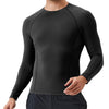 SPVISE Black Compression Long Sleeve Shirt Men Performance Workout Running T-Shirts Breathable Gym Compression Tops for Men