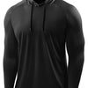 CADMUS Men's Workout Long Sleeve Fishing Shirts UPF 50+ Sun Protection Dry Fit Hoodies,1 Pack,096,Black,XXX-Large