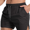 Aolesy Men's Gym Workout Shorts 5 Inch Lightweight Bodybuilding Athletic Shorts Running Training with Zipper Pockets & Towel Loop Black