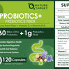 Probiotics for Women & Men Digestive Health with Prebiotic Fiber - Fiber Supplement with 60 Billion Probiotic for Regularity & Gut Cleanse - Supports Occasional Constipation - 120 Veggie Capsules