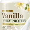 Whey Protein Powder, Creamy Vanilla Whey Isolate with 26g Protein & BCAAs - Support Muscle Growth, Recovery & Fitness - Gluten Free, Fast Absorbing, Easy Digesting for Women & Men - 24 Servings
