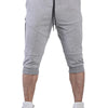 FIRSTGYM Mens 3/4 Tapered Fit Jogger Pants Casual Workout Gym Capris Jogger Shorts Light Grey