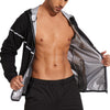 NINGMI Men Sauna Suit Sweat Jackets Long Sleeve Shirt Hood Zipper Workout Top Body Shaper Fitness Gym