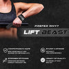 Lift Beast Professional Lifting Straps for Weightlifting, 24-inch Cotton Gym Straps with Neoprene Cushioned Wrist Padding - Black Silicone