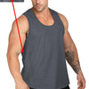 Muscle Cmdr Men's Gym Workout Mesh Tank Top Y-Back Muscle Shirt Bodybuilding Fitness Quick Drying Tee Darkgrey XL
