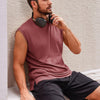 Runcati Men's Sleeveless Tank Tops Crewneck Casual Workout Gym Cut Off Muscle Fit T Shirt Wine Red