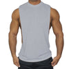 ZUEVI Men's Muscular Cut Open Sides Bodybuilding Tank Top Gym Workout Stringer T-Shirt (Gray-2XL-XL)