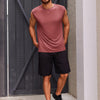 Runcati Men's Sleeveless Tank Tops Crewneck Casual Workout Gym Cut Off Muscle Fit T Shirt Wine Red