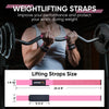 APEXUP Weight Lifting Straps for Weightlifting, Lifting Wrist Straps Gym, Deadlift Straps, Anti Slip Silicone and Neoprene Padded Weightlifting Straps Men Women Powerlifting, Strength Training (Pink)