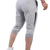 FIRSTGYM Mens 3/4 Tapered Fit Jogger Pants Casual Workout Gym Capris Jogger Shorts Light Grey