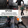 SPVISE Black Compression Long Sleeve Shirt Men Performance Workout Running T-Shirts Breathable Gym Compression Tops for Men