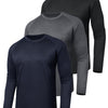 3 Pack Long Sleeve Shirts for Men - Dry Fit Moisture Wicking UV Sun Protection T-Shirts for Fishing Workout Athletic Gym