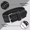 POZTEV Single Prong Powerlifting Belt - Premium Leather, 4' Wide, 10mm Thick, Medium, Black