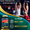 Tenmido 2 Packs of 60caps Testosterone Supplements Booster for Men, Equivalent to 10000mg - Natural Stamina, Endurance & Strength Supplement - Muscle Building Growth, Increasing Performance, Energy