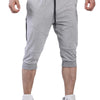 FIRSTGYM Mens 3/4 Tapered Fit Jogger Pants Casual Workout Gym Capris Jogger Shorts Light Grey