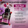 Beet Root Capsules 10000 mg - Healthy Blood Pressure Support Supplement** for Heart & Circulation Support - with Hawthorn Berry, Hibiscus & Garlic - Nitric Oxide for Energy - Made in USA, 120 Capsules