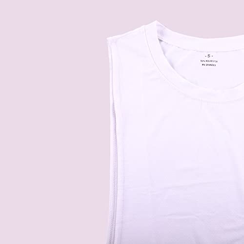 Ychnaim Men's Sleeveless Muscle Stringer Tank Top Cut Open Gym Training Bodybuilding Vest Shirts Color White Size L