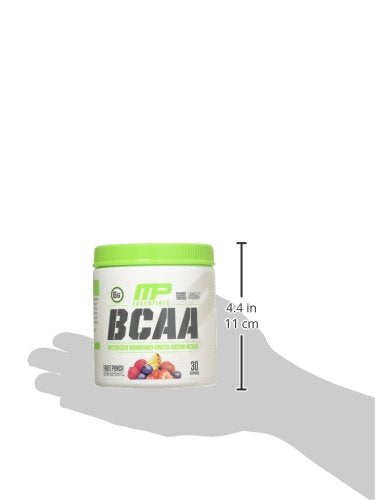 Muscle Pharm Essentials BCAA en polvo, bebida de recuperación post-entrenamiento, ponche de frutas, 30 porciones