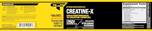 Primaforce Creatine-X 250 Grams - High-Performance 10 Creatine Complex - Unflavored