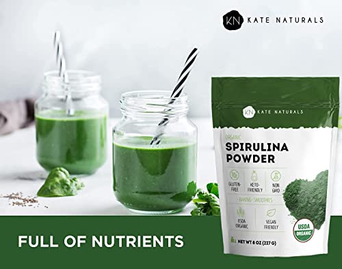Kate Naturals Organic Spirulina Powder, 8 oz