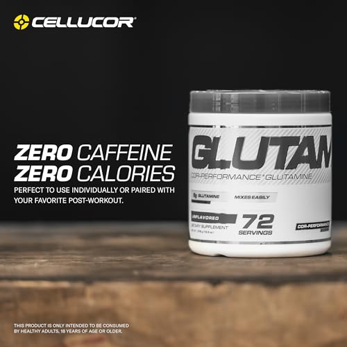 Cellucor Glutamine Powder, Post Workout Recovery Supplement, Cor-Performance Series, Unflavored, 72 Servings, 12.69 Oz