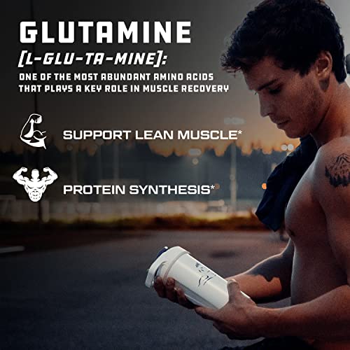 Cutler Essentials 100% Pure L-Glutamine for Enhanced Recovery, Lean Muscle Support and Improved Protein Synthesis | Unflavored, 60 Servings
