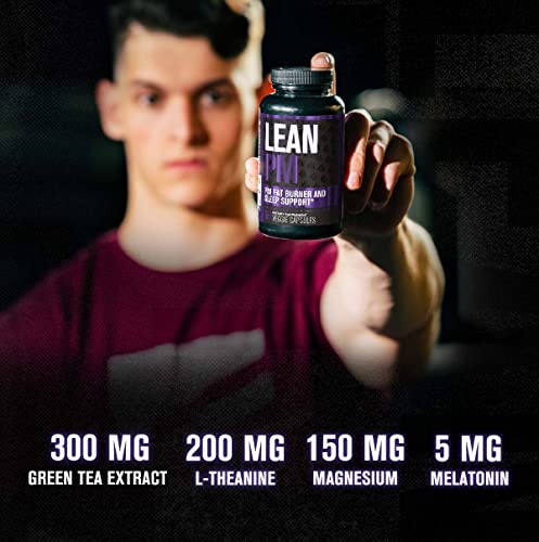 Jacked Factory Lean PM quemador de grasa nocturno, suplemento de ayuda para dormir y supresor del apetito para hombres y mujeres - 60 píldoras dietéticas para pérdida de peso vegetarianas sin estimulantes