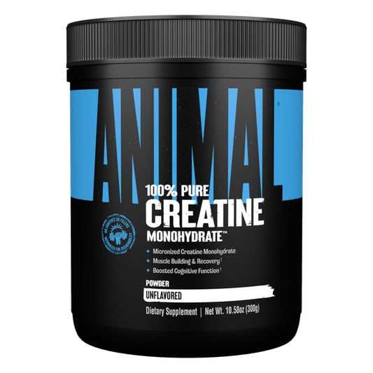 Animal Micronized Creatine Monohydrate Powder - Delays Muscle Fatigue, Supports Muscle Growth, Endurance, ATP Production, Cognitive Function, Strength, and Recovery for Men & Women - Unflavored, 300g