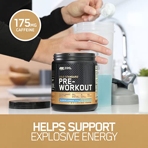 Preentrenamiento Optimum Nutrition Gold Standard con creatina, beta-alanina y cafeína para obtener energía, sabor: manzana verde, 30 porciones (el empaque puede variar), en polvo