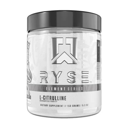 Polvo de L-citrulina Ryse Element Series | Aumenta el óxido nítrico y aumenta la vasodilatación | para bombas, resistencia y soporte cardiovascular | 50 porciones