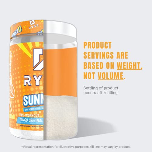 Ryse Project Blackout Pre Workout | Pump, Energy, Strength | Caffeine, Vitacholine, Nitrates, and Theobromine | 25 Servings (Sunny D Tangy Original)