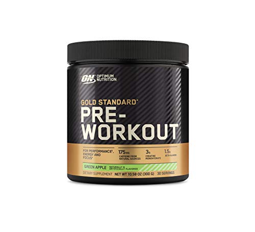 Preentrenamiento Optimum Nutrition Gold Standard con creatina, beta-alanina y cafeína para obtener energía, sabor: manzana verde, 30 porciones (el empaque puede variar), en polvo