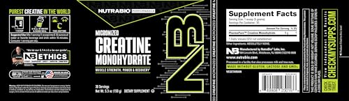 NutraBio Creatine Monohydrate Supplement, Unflavored, (150 g) - Supports Muscle Energy, Recovery, and Strength - HPLC Tested Pure Grade Creatine Supplement